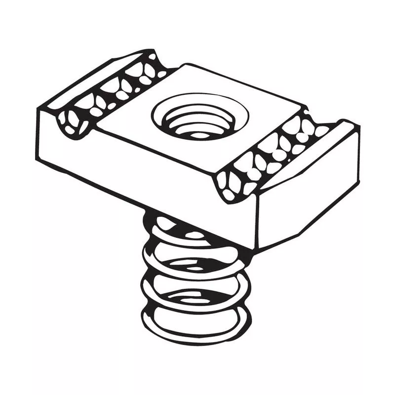 #10/32 FS-700 Mini Nut w/Short Spring - Electro-Galvanized