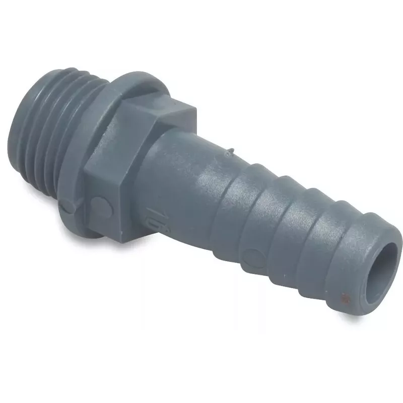 " M x 20mm Hose Tail, Polypropylene, Male thread x hose tail