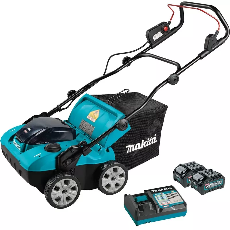 Makita GVU01SM 40V max XGT Brushless Cordless 15" Dethatcher / Scarifier Kit (4.0Ah)