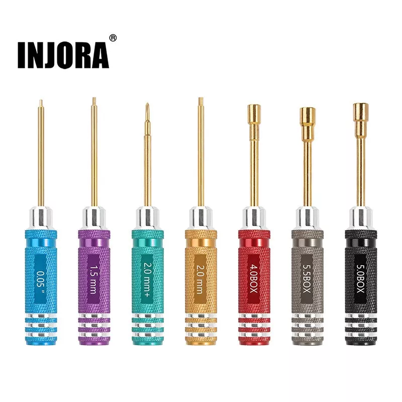 [US Warehouse] 7 Colors Short Handle Hex Screwdriver Nut Driver Tool Kit for 1/18 1/24 RC Crawlers